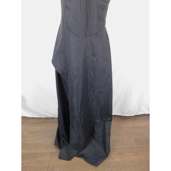 Black Spaghetti Strap Maxi Dress Womens Large Tie Front Smocked Back Flowy - Picture 3 of 12